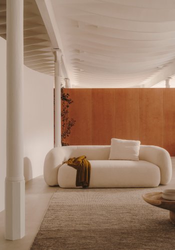 KAVE HOME Martina pute ecru boucl 52 x 52 cm