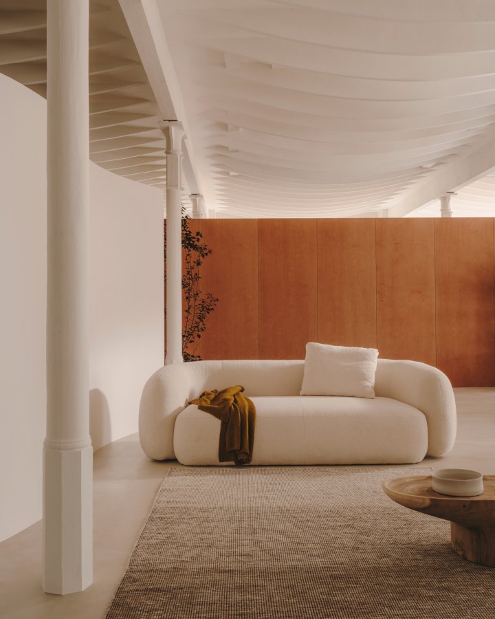 KAVE HOME Martina pute ecru boucl 52 x 52 cm