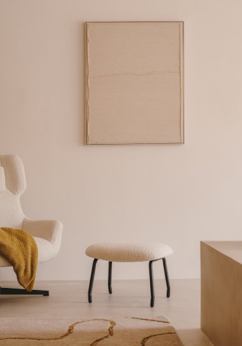 KAVE HOME Maha hvit veggteppe med horisontal linje 82 x 102 cm