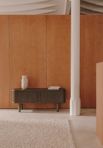 KAVE HOME Mailen 2-drs TV-bord i ask finér med mrk finish 120 x 50 cm