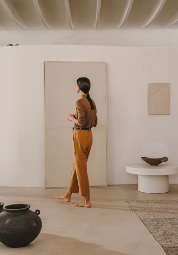 KAVE HOME Aiguablava salongbord, rundt - hvit sement (90)