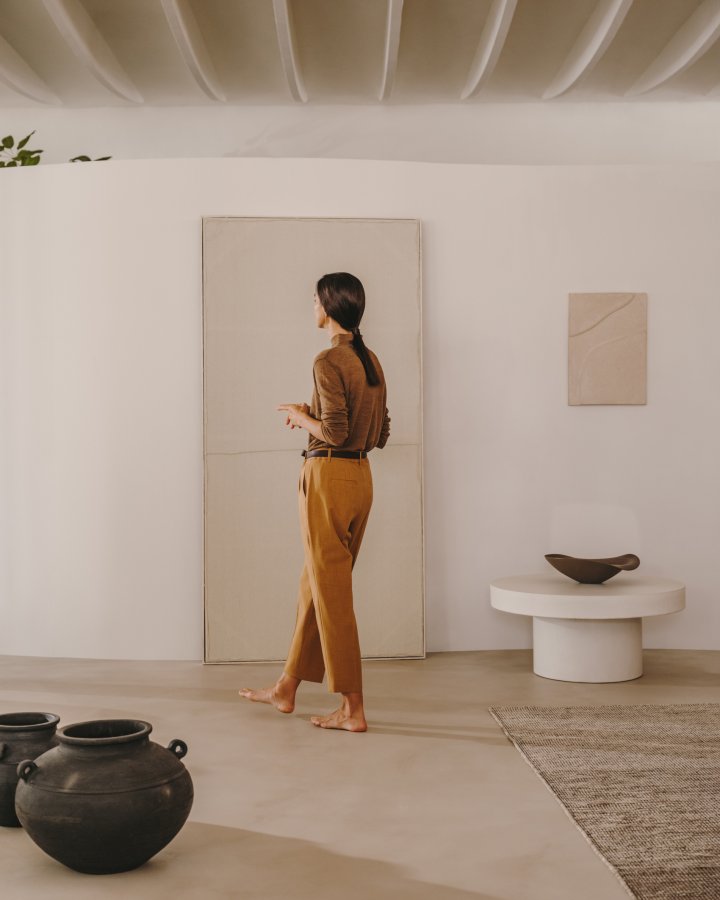 KAVE HOME Aiguablava salongbord, rundt - hvit sement (90)