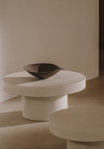 KAVE HOME Aiguablava salongbord, rundt - hvit sement (90)