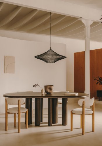 KAVE HOME Mailen spisebord, ovalt - mrk brun ask finer (220x105)