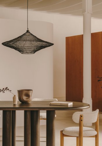 KAVE HOME Makai taklampe, organisk - svart metall (87)