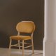 KAVE HOME Helda spisestuestol - sennepsgul chenille og naturlig eik