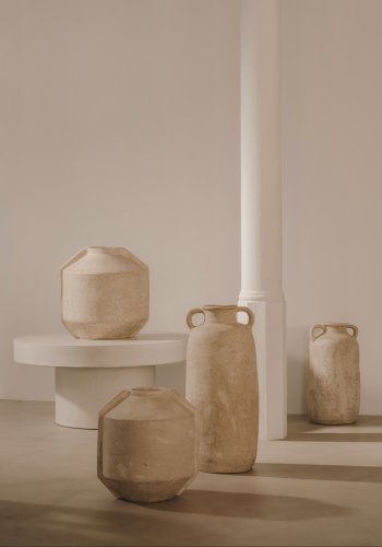 KAVE HOME Meja beige papp-mach vase 38 cm