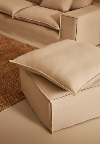 KAVE HOME Anarela 3 pers. sofa, m. aftageligt betrk - beige hrhynder (280cm)