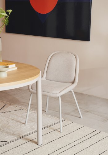 KAVE HOME Aimin spisestuestol - beige chenille og beige stl