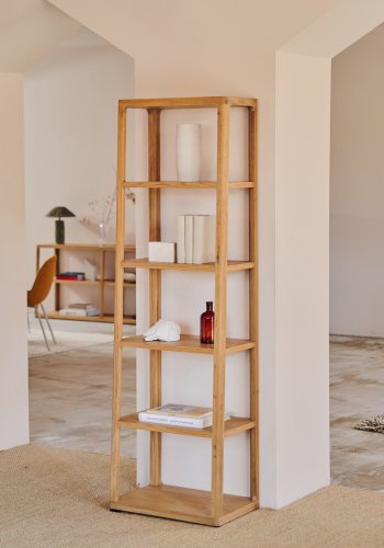 KAVE HOME Maymai bokhylle, m. 4 hyller - naturlig eik
