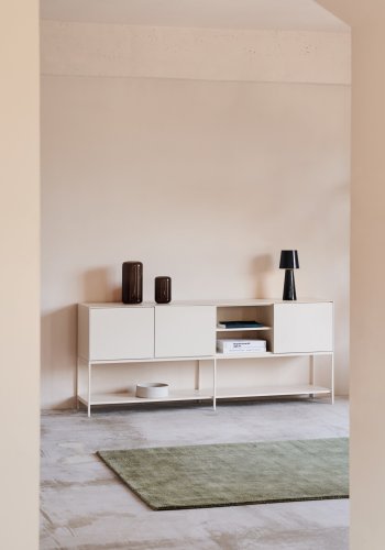 KAVE HOME Vedrana skjenk, m. 3 drer og hyller - hvit MDF og stl