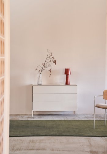 KAVE HOME Vedrana kommode, m. 3 skuffer - hvit MDF og stl