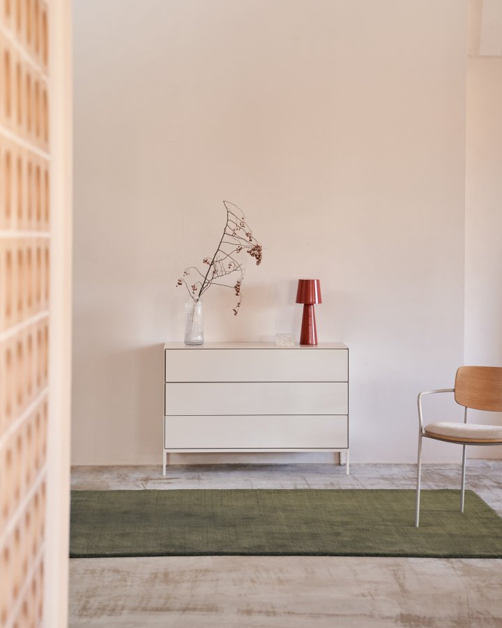 KAVE HOME Vedrana kommode, m. 3 skuffer - hvit MDF og stl