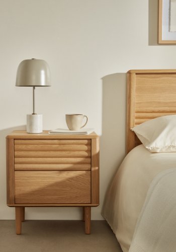 KAVE HOME Alish bordlampe - beige marmor og metall