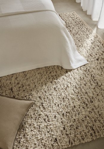 KAVE HOME Manilva-teppe i ull og brun bomull, 200 x 300 cm