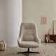 KAVE HOME Celida svingstol, med armlener - beige chenille og sort stl