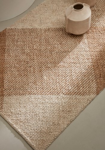 KAVE HOME Maelan rutete teppe i jute og bomull 160 x 230 cm