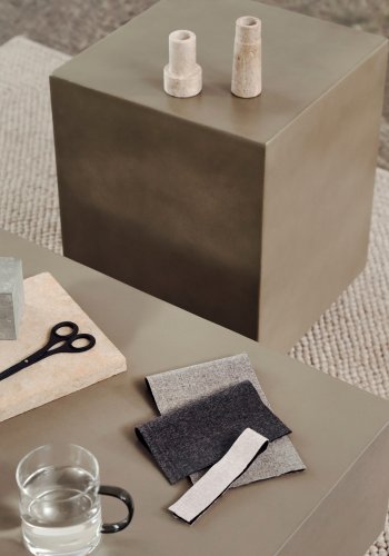 KAVE HOME Rustella utendrs sidebord, firkantet - gr sement 35x35)