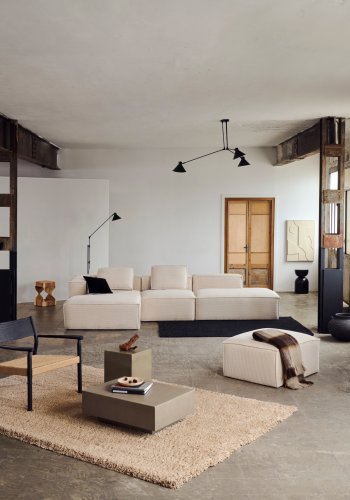 KAVE HOME Neade teppe, bomull og polyester i beige, 200 x 300 cm