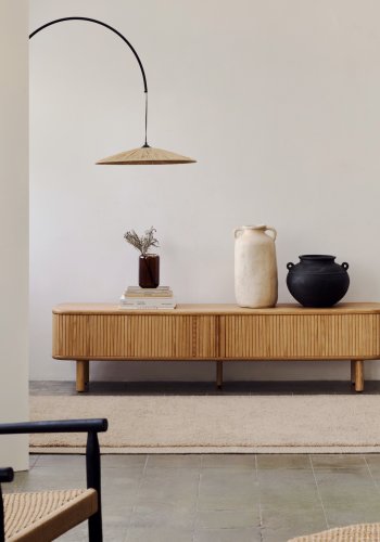 KAVE HOME Mailen TV-bord, m. 2 drer - finér i naturlig ask (200x40)