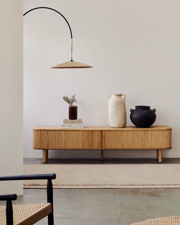 KAVE HOME Rosella vegglampe - naturlig polyrattan/rotting