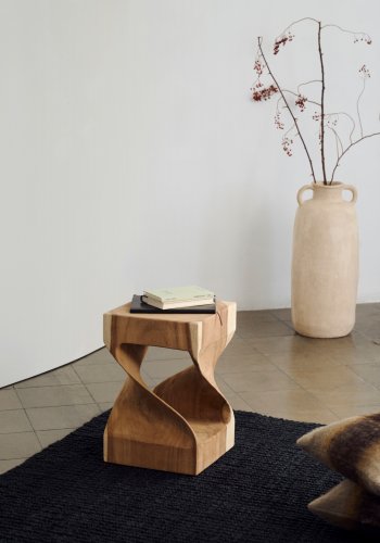 KAVE HOME firkantet Hakon sidebord - naturlig mungurtre (30x30)