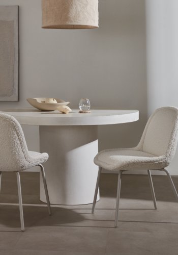 KAVE HOME Aiguablava spisebord, rundt - hvit sement (120)