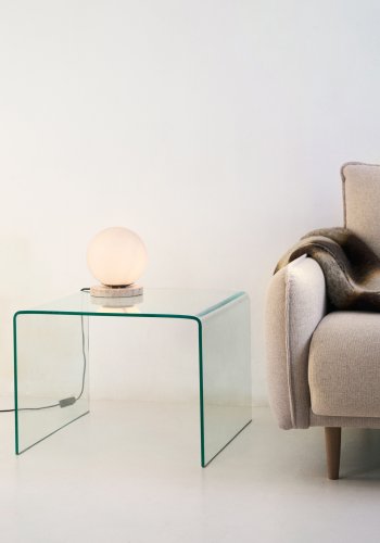 KAVE HOME Burano sidebord, firkantet - klart glass (60x60)