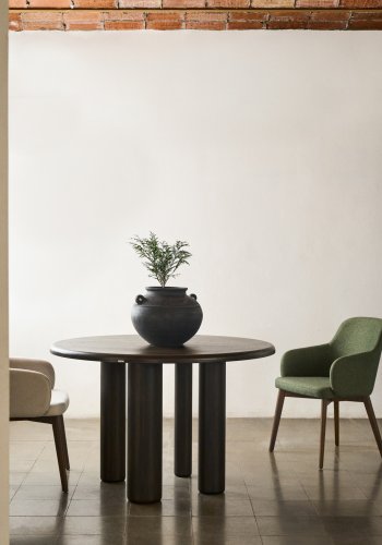 KAVE HOME Mailen spisebord, rundt - mrk brun ask finer (120)