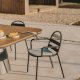 KAVE HOME Joncols hagestol, med armlener, stabelbar - gr aluminium