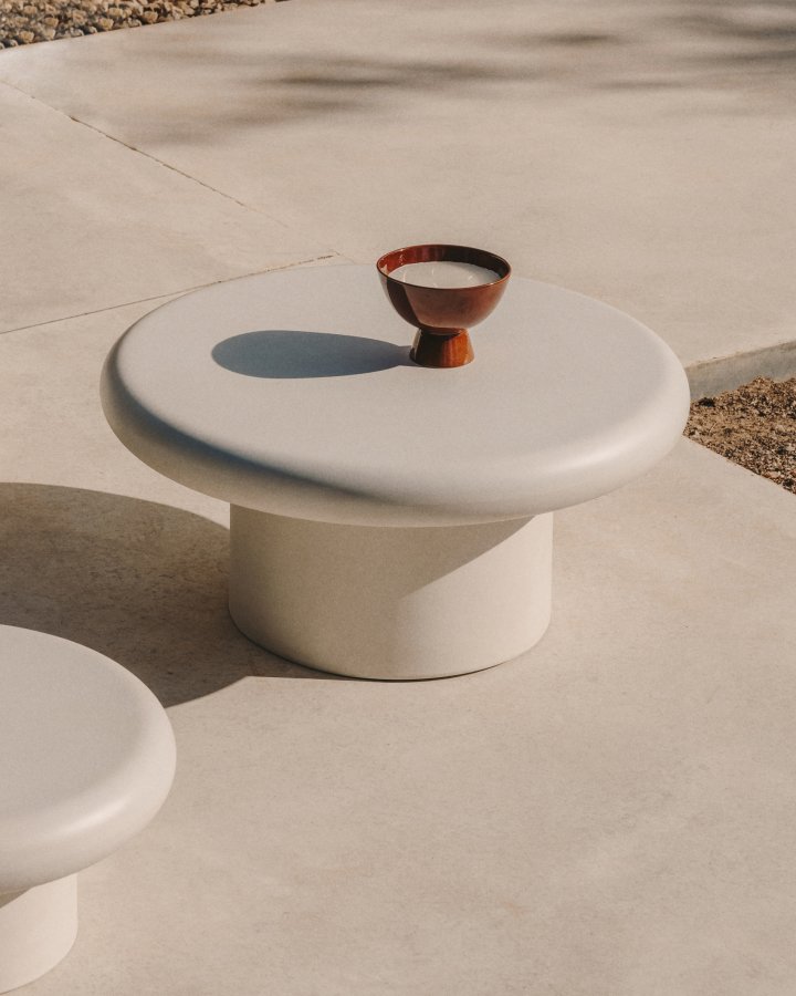 KAVE HOME Addaia utendrs salongbord, rundt - hvit sement (90)