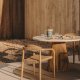 KAVE HOME Nina Tr�dg�rdsstol med Armst�d - Beige Rep och Naturlig akaciatr�