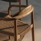 KAVE HOME Nina Tr�dg�rdsstol med Armst�d - Beige Rep och Naturlig akaciatr�