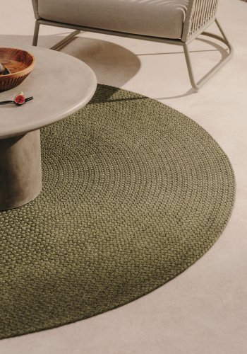KAVE HOME Despas grnt rundt teppe laget av syntetiske fibre 200 cm