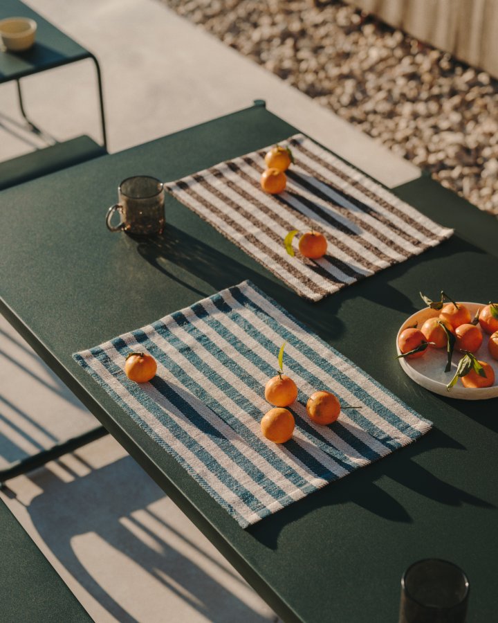 KAVE HOME Sotil hagesett, m. 2 benker og 1 bord - grnt stl (183x83) (sett med 3)