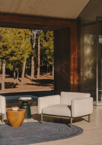 KAVE HOME Sorells utendrs modul lenestol, med armlener - grnn aluminium