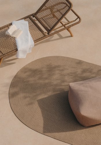 KAVE HOME Rodhe utendrs teppe, oval - beige 100 % PET (160x230)