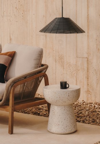 KAVE HOME Saranella taklampeskjerm i svart syntetisk rotting  50 cm