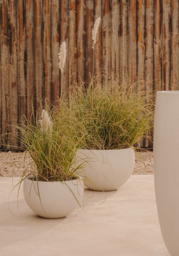 KAVE HOME Grau utegryte, rund - hvit betong (72)