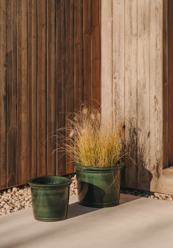 KAVE HOME Presili utegryte, rund - grnnglasert keramikk (sett med 2)