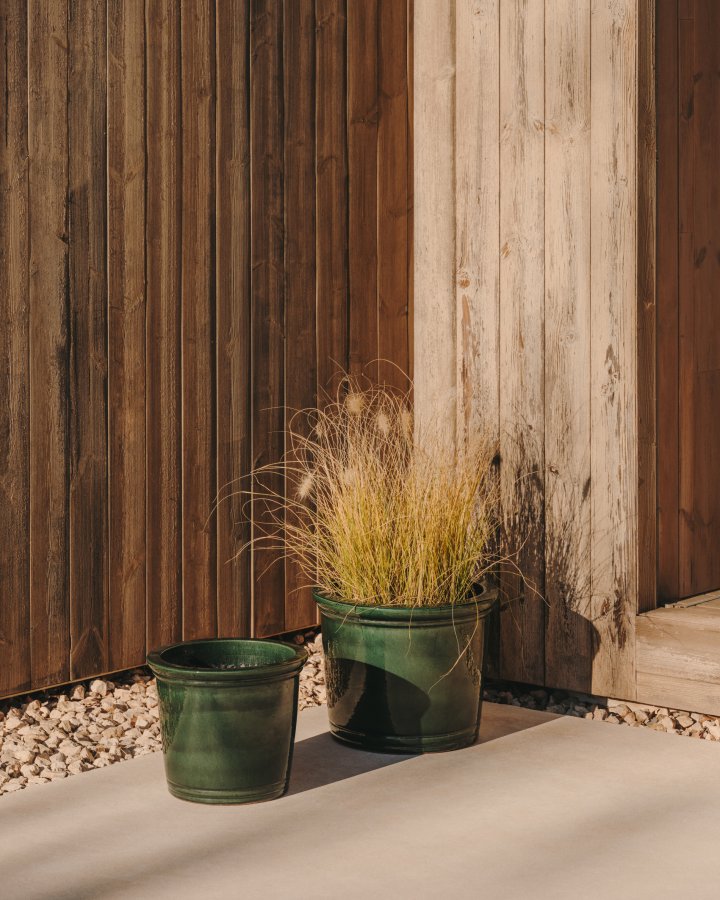 KAVE HOME Presili utegryte, rund - grnnglasert keramikk (sett med 2)