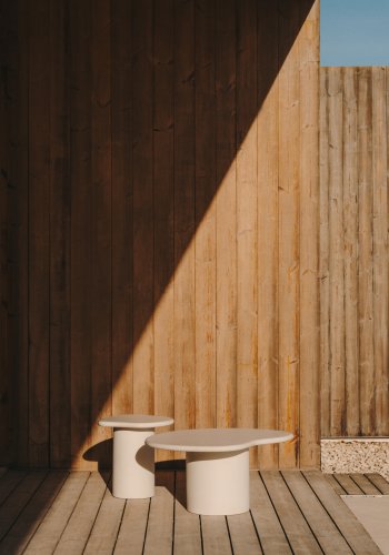 KAVE HOME Macarella utendrs salongbord, kologisk - hvit sement (83x77)