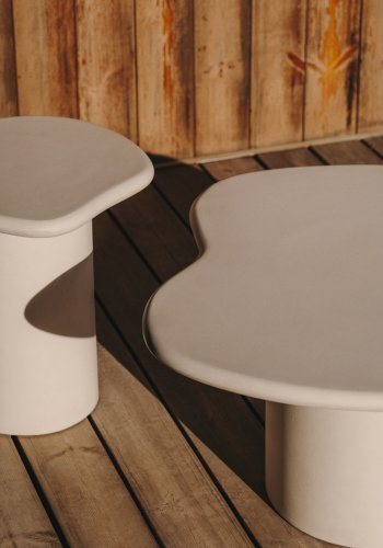 KAVE HOME Macarella utendrs sidebord, kologisk - hvit sement (48x47)