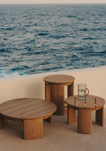 KAVE HOME Xoriguer utendrs sidebord, rundt - naturlig eukalyptustre (56)