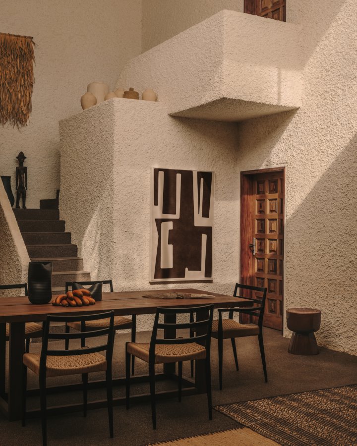 KAVE HOME Analy spisestuestol - naturlig tau og svart eik