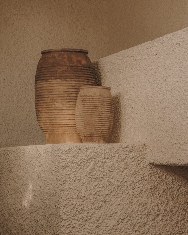 KAVE HOME Llonga utegryte, rund - naturlig terrakotta (sett med 2)