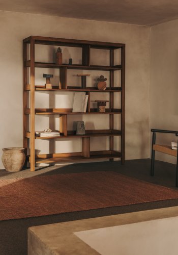 KAVE HOME Sashi bokhylle, rektangulr - naturlig teak