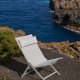 KAVE HOME Canutells utendrs lenestol, sammenleggbar - lysegr tekstil og lysegr aluminium