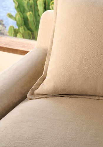 KAVE HOME Zenira sofa med avtakbart trekk og beige puter i bomull og lin, 230 cm
