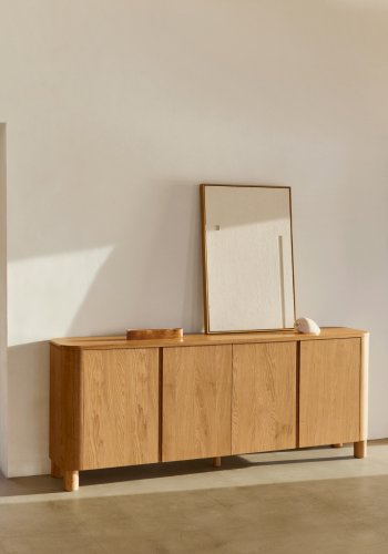 KAVE HOME Salaya skjenk i askfiner, 200 cm x 79 cm